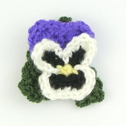 (image for) Pansies crochet pattern (pansy baskets)