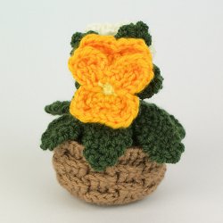 (image for) Pansies crochet pattern (pansy baskets)