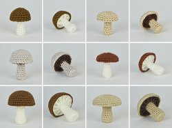 (image for) Mushroom Collection: SIX realistic crochet patterns