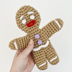 Gingerbread Man amigurumi crochet pattern