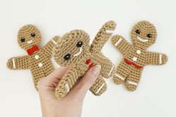 (image for) Gingerbread Man amigurumi crochet pattern