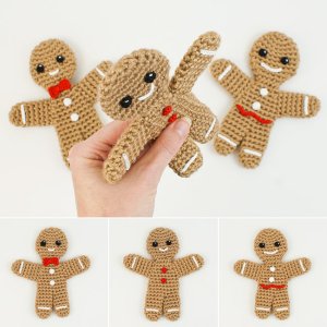 Gingerbread Man amigurumi crochet pattern