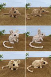 Mini Mammals: three amigurumi crochet patterns: Sengi, Jerboa, Mouse