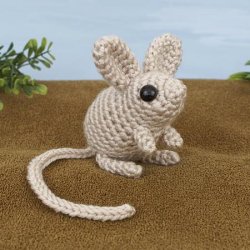 (image for) Mini Mammals: three amigurumi crochet patterns: Sengi, Jerboa, Mouse