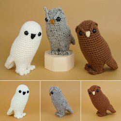 (image for) Owl Collection: THREE amigurumi owl crochet patterns