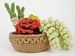 (image for) Succulent Collection 4: FOUR realistic crochet patterns