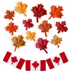 Maple Leaf Collection & Canadian Flag: THREE crochet patterns