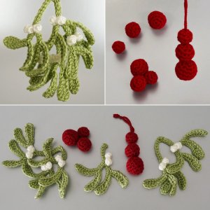 Christmas Decor Set 2: Mistletoe & Mini Baubles crochet patterns