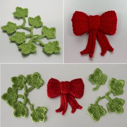 Christmas Decor Set 3: Ivy & Bow crochet patterns