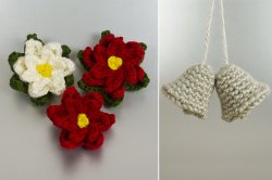 Christmas Decor Set 4: Poinsettia & Bells crochet patterns