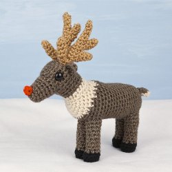 (image for) Reindeer - Caribou realistic PLUS Red-Nosed Rudolph amigurumi crochet pattern