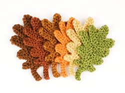 (image for) Oak Leaf Collection & Life-Sized Acorn: THREE crochet patterns