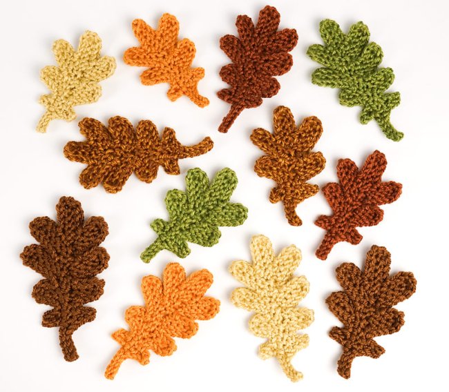 Oak Leaf Collection & Life-Sized Acorn: THREE crochet patterns - Click Image to Close