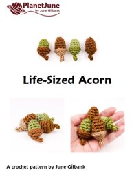 (image for) Oak Leaf Collection & Life-Sized Acorn: THREE crochet patterns