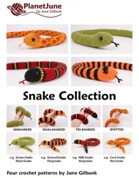 Snake Collection - FOUR amigurumi crochet patterns