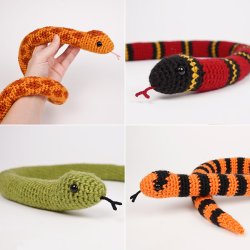 (image for) Snake Collection - FOUR amigurumi crochet patterns