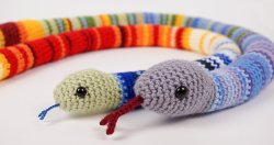 (image for) Temperature Snake amigurumi crochet pattern and workbook