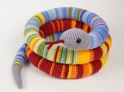 (image for) Temperature Snake amigurumi crochet pattern and workbook