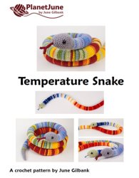 (image for) Temperature Snake amigurumi crochet pattern and workbook