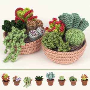 (image for) Succulent Collections 1 and 2 - EIGHT crochet patterns