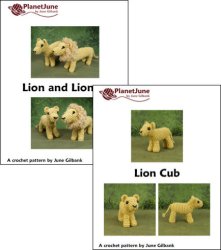 (image for) Lion Family amigurumi crochet patterns (lion, lioness and cub)