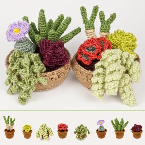 (image for) Succulent Collections 3 and 4 - EIGHT crochet patterns