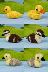 (image for) Duck and Goose Families amigurumi crochet patterns (adults & babies)