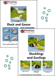 (image for) Duck and Goose Families amigurumi crochet patterns (adults & babies)