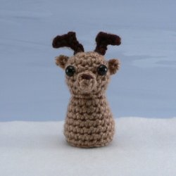 (image for) PocketAmi Set 4: Christmas - three amigurumi crochet patterns: Reindeer, Snowman, Elf