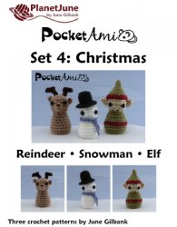 PocketAmi Set 4: Christmas - three amigurumi crochet patterns