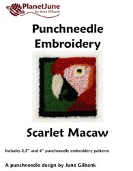 (image for) Punchneedle Embroidery Pattern: Scarlet Macaw