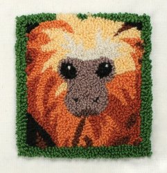 (image for) Punchneedle Embroidery Pattern: Golden Lion Tamarin