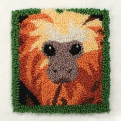 (image for) Punchneedle Embroidery Pattern: Golden Lion Tamarin