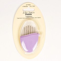 Tapestry Pebble: 6 embroidery needles in a flip-top storage case