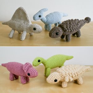 Dinosaurs Sets 3 & 3X - SIX amigurumi crochet patterns