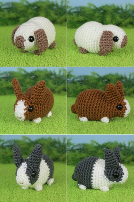 (image for) Baby Bunnies 1 & 2 - SIX amigurumi bunny crochet patterns - Click Image to Close
