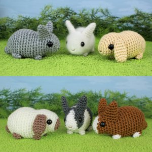 Baby Bunnies 1 & 2 - SIX amigurumi bunny crochet patterns