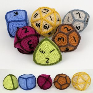 Polyhedral Balls & Gaming Dice - SIX crochet patterns