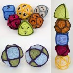 (image for) Polyhedral Balls, Gaming Dice, Cuboctahedron: 7 crochet patterns