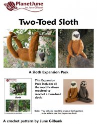 (image for) Three-Toed and Two-Toed Sloths - TWO amigurumi crochet patterns