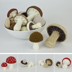 (image for) Mushroom Collection & Variations crochet patterns