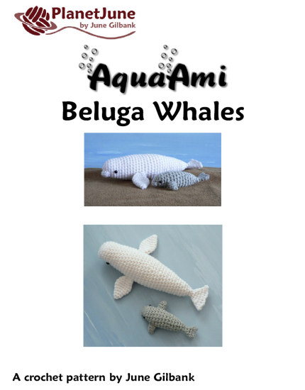 (image for) AquaAmi Beluga Whales amigurumi crochet pattern - Click Image to Close