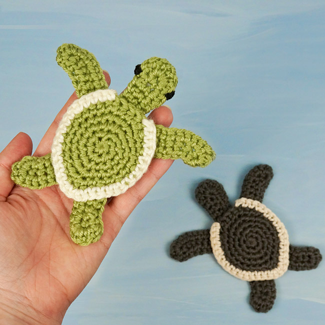 miniature turtles; plush sea turtles Crocheted Plush Turtles