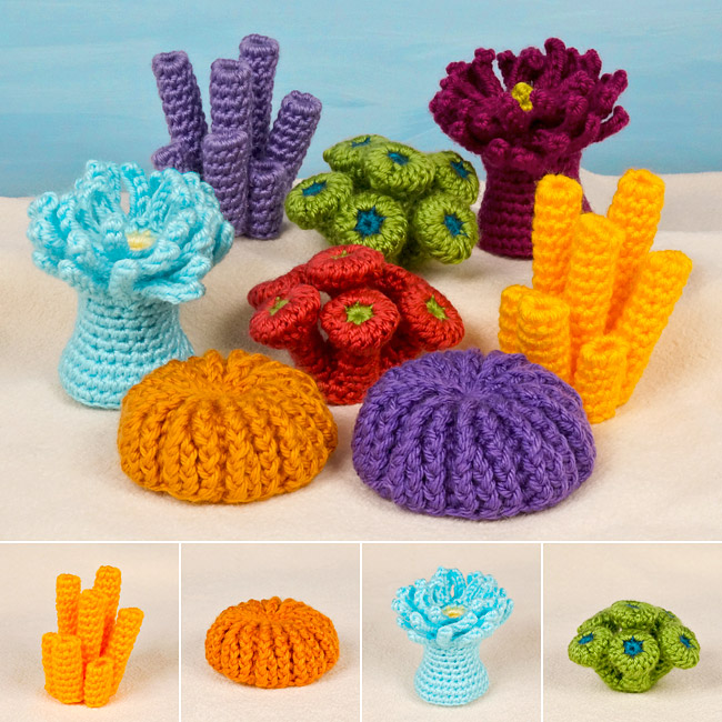 (image for) Coral Reef Collection 2: FOUR realistic crochet patterns - Click Image to Close