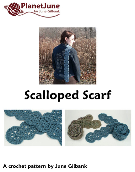 (image for) Scalloped Scarf DONATIONWARE crochet pattern - Click Image to Close