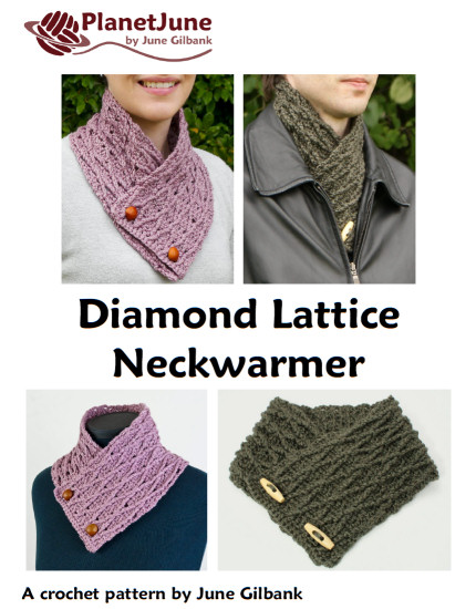 (image for) Diamond Lattice Neckwarmer crochet pattern - Click Image to Close