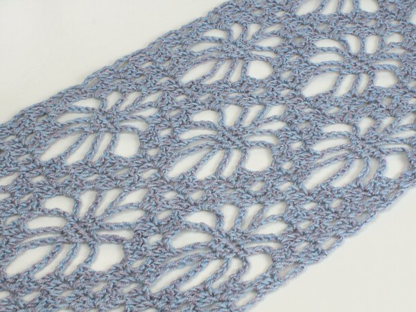 (image for) Diamond Flowers Scarf Wrap crochet pattern - Click Image to Close