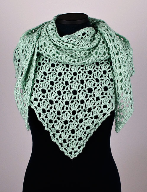 (image for) Climbing Eyelets Triangular Shawl crochet pattern - Click Image to Close