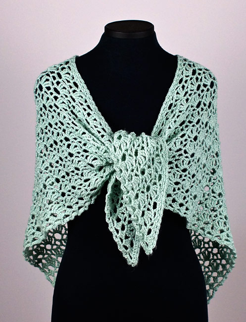 (image for) Climbing Eyelets Triangular Shawl crochet pattern - Click Image to Close
