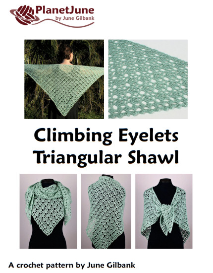 (image for) Climbing Eyelets Triangular Shawl crochet pattern - Click Image to Close
